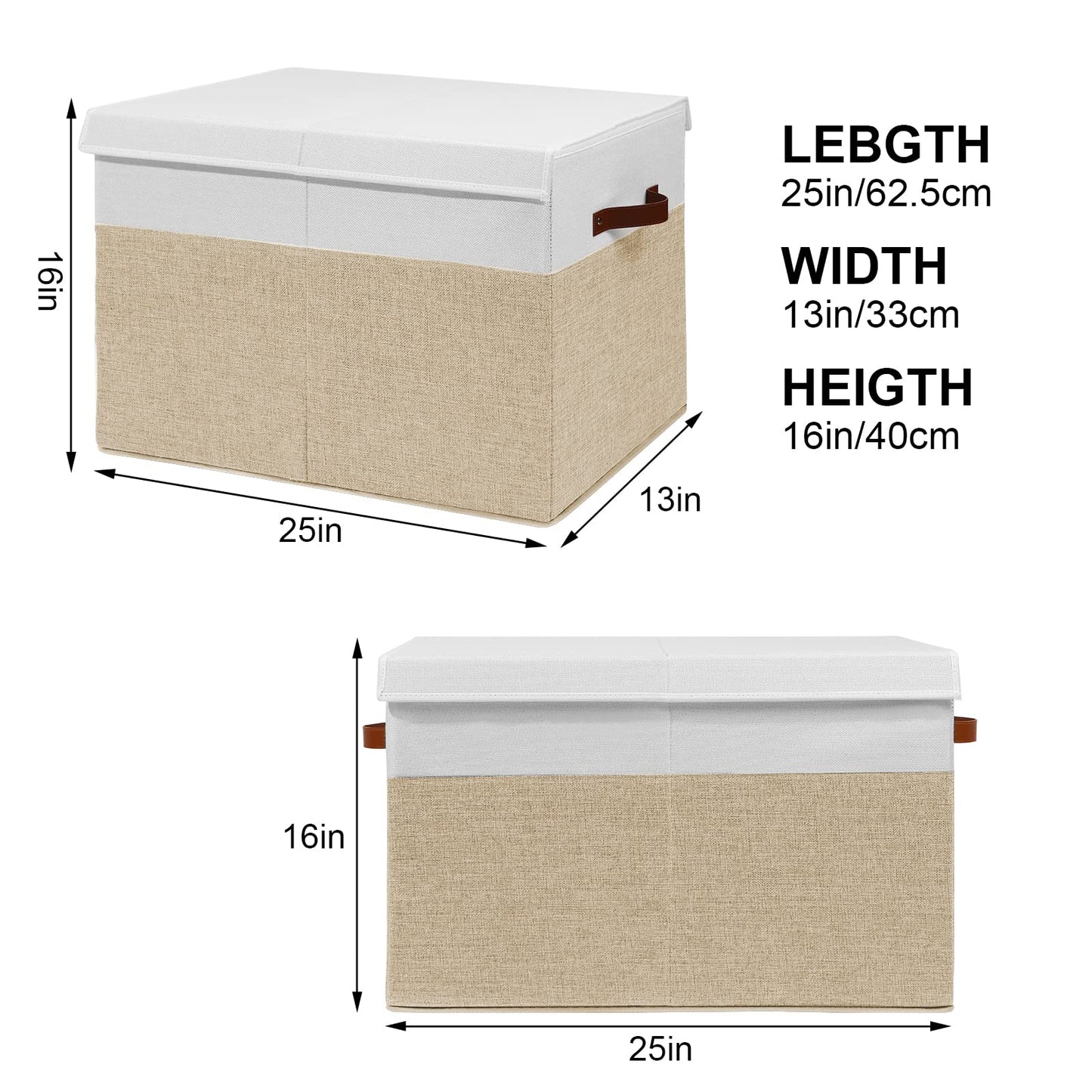 Large Toy Storage Box with Lid, Toy Chest Bin Boxes Basket with Dividers