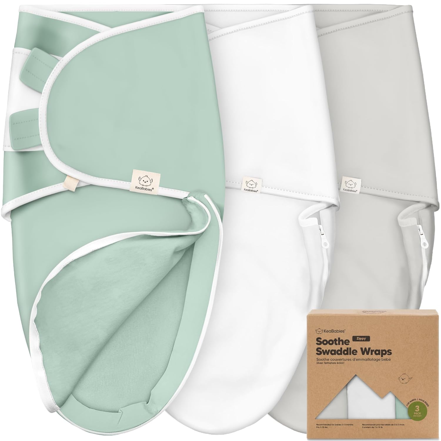 Baby Swaddle Sleep Sacks with Zipper - 3-Pack Swaddles for Newborns 0-3 Months, Infant, Baby Girls