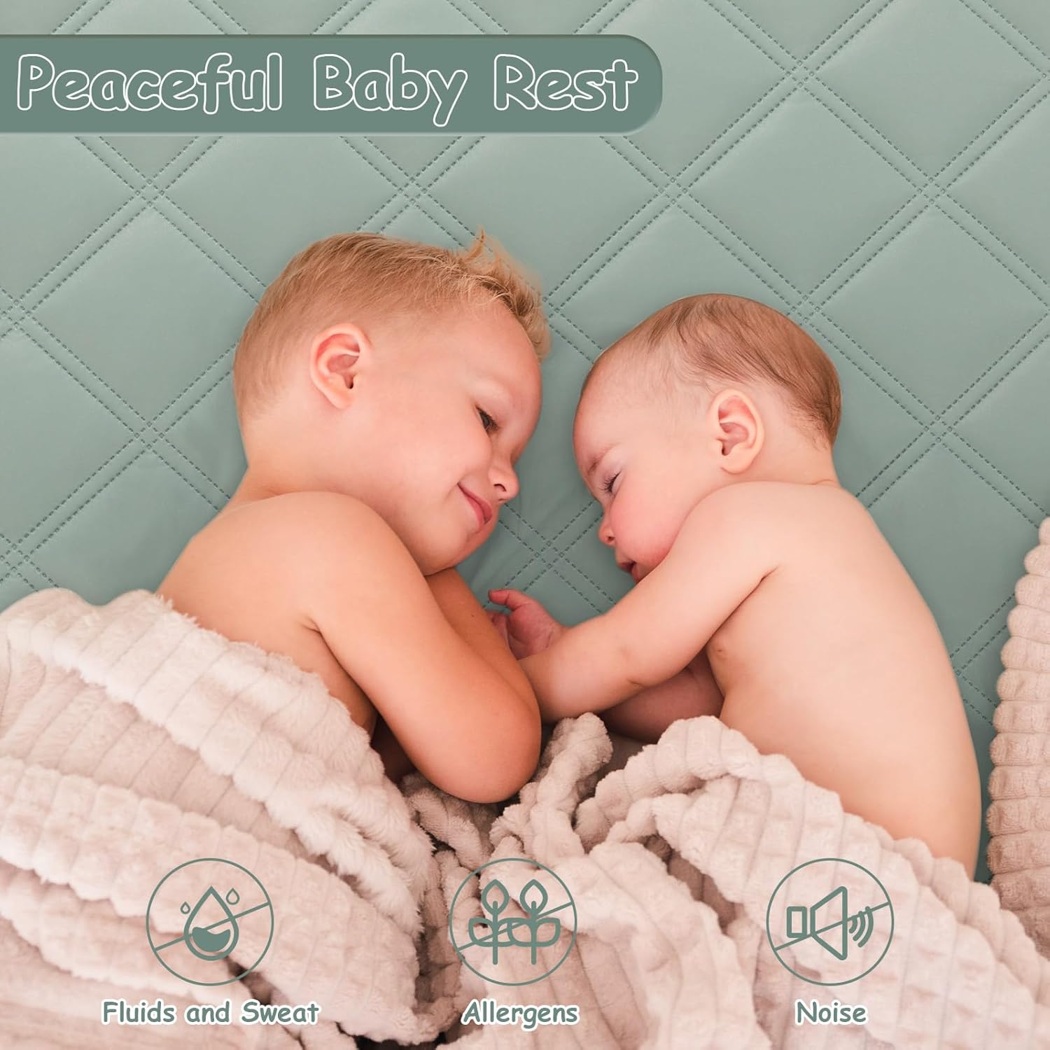 Yoofoss Waterproof Crib Mattress Protector 2 Pack, Quilted Crib Mattress Pad Cover Ultra Soft and