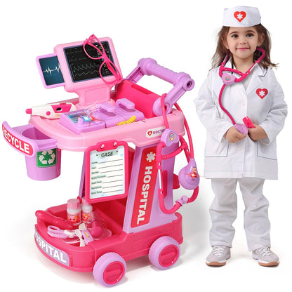 Liberry Toddlers Doctor Kit Toy for Girls Boys Ages 2 3 4 5, Pink