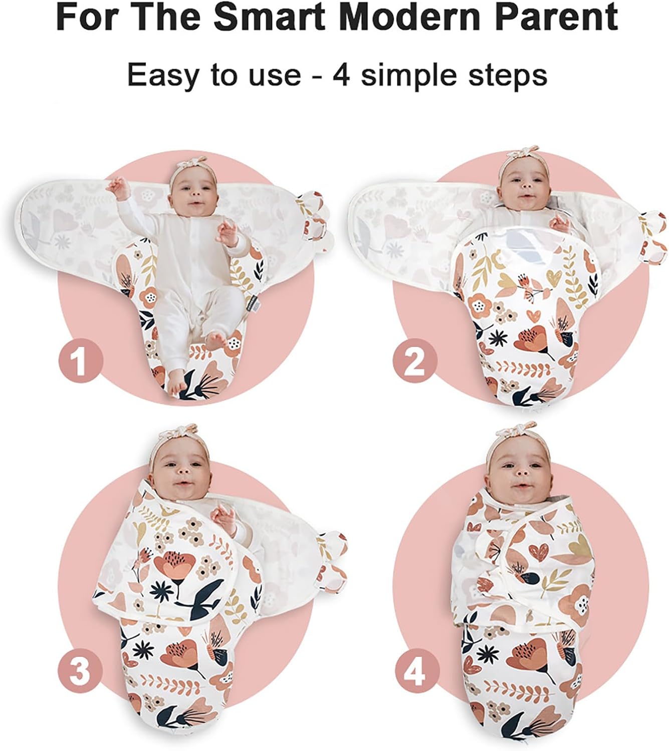 HOUSBAY 100% Cotton Baby Swaddle Sleep Sacks for Newborn Swaddling Blankets Adjustable 2-Way Zipper