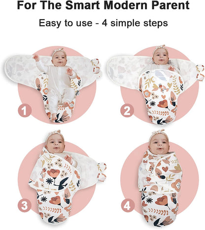 HOUSBAY 100% Cotton Baby Swaddle Sleep Sacks for Newborn Swaddling Blankets Adjustable 2-Way Zipper