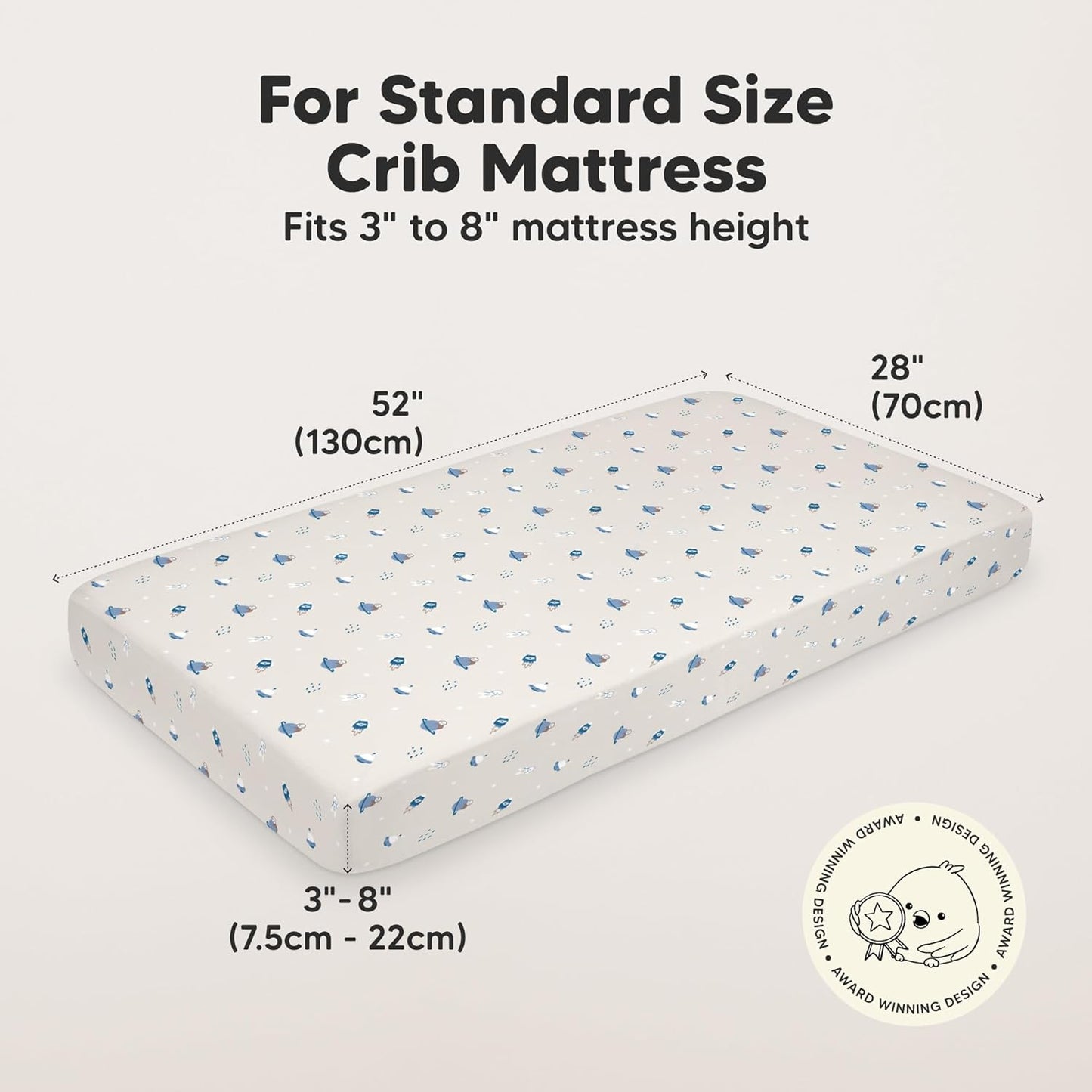 KeaBabies 2-Pack Organic Crib Sheets for Boys, Girls - 52x28 Fitted Crib Mattress Sheet Neutral