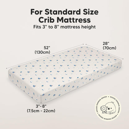 KeaBabies 2-Pack Organic Crib Sheets for Boys, Girls - 52x28 Fitted Crib Mattress Sheet Neutral