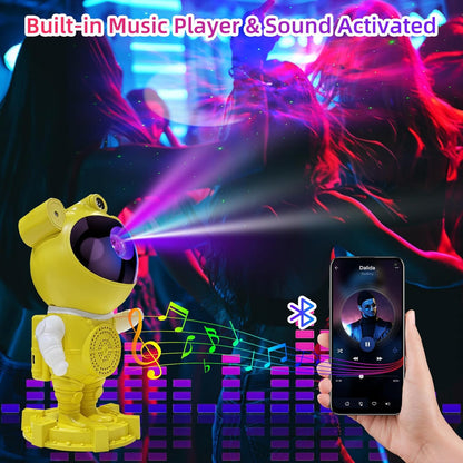Galaxy Projector Night Light Astronaut-Star Projector, Bluetooth Speaker, White Noise,Nebula Star and Moon Galaxy Lights for Bedroom with Timer,360° Adjustable with Remote, Starry Galaxy Projector