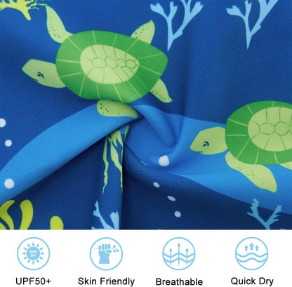 Funnycokid Baby Swimsuit Boy Toddler Bathing Suit Rash Guard UPF 50+ Swimwear 6 Months-4T