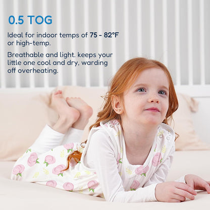 TotAha Toddler Sleep Sack with Legs, 0.5 TOG Light and Soft Baby Sleeping Bag, Walker Sleep Sack