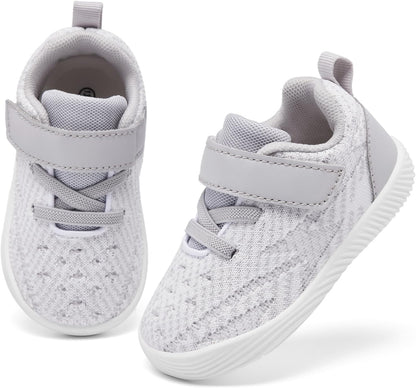 MORENDL Toddler Sneakers Baby Boys & Girls Barefoot Shoes Lightweight Breathable Walking Running Tennis Athletic Sport Shoes