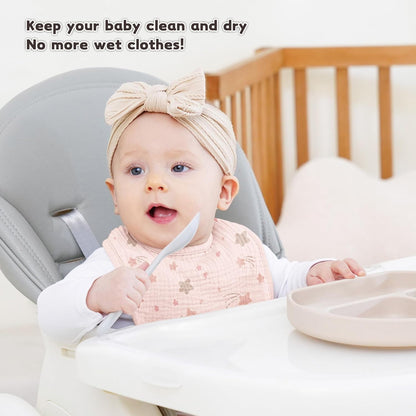 Susurration Muslin Baby Drool Bibs 10Pack Soft Square Adjustable Bandana Bibs for Unisex Baby Girls & Boys