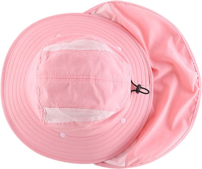 Home Prefer UPF 50+ Boys Sun Hat with Neck Flap Wide Brim Summer Beach Bucket Hat for Boys Girls Toddler Kids Safari Hat