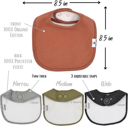DiaperSquad's Baby Bibs for Drooling and Teething, Bibs for Boys, Baby Girl - Solid Cotton Baby Drool Bibs