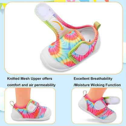 FEETCITY Baby First Walking Shoes Boys Girls Infant Sneakers Crib Shoes Breathable Lightweight Slip On Shoes