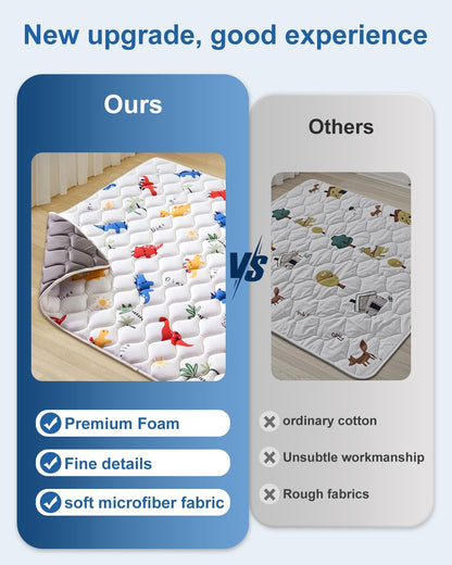 Odorless Premium Foam Baby Play Mat 79" x 59", Soft Microfiber Fabric Crawling Mat for Floor- Comfortable and Hypoallergenic, Non-Slip Cushioned Floor Playpen mat for Infants,Babies,Toddlers