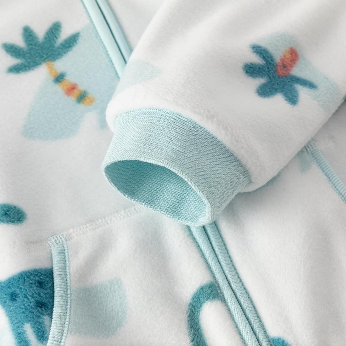 DAVE & BELLA Kids Printed Polar Fleece Jacket Toddler Baby Boys Girls Zip Up Long Sleeve Spring Fall Warm Outerwear Coat