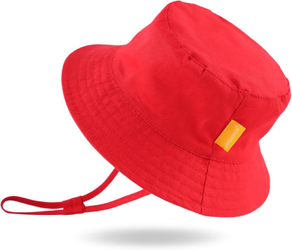 JANGANNSA Cotton Baby Sun Hat Infant Toddler Boys Girls Bucket Hats Summer Sun Protection Kids Beach Caps