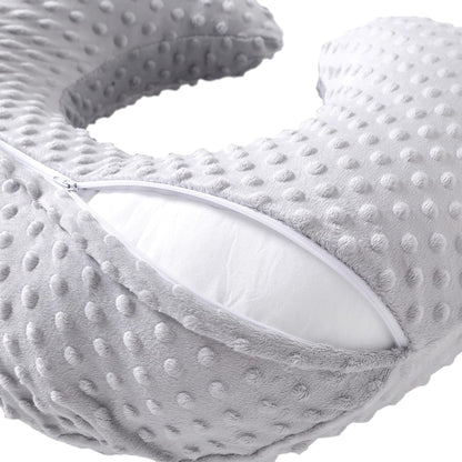 Nursing Pillow and Positioner for Breastfeeding, Ultra Soft Baby Breastfeeding Pillows for More Support for Mom and Baby, with Premium Removable Cover (Glacier Gray)