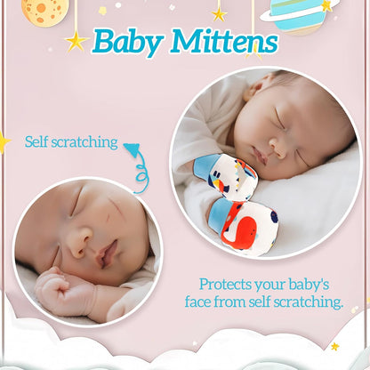 No Scratch Baby Mittens Newborn Infant Toddler Mittens Soft Elastic Wrist Gloves Mitten for 0-6 Months Boys Girls