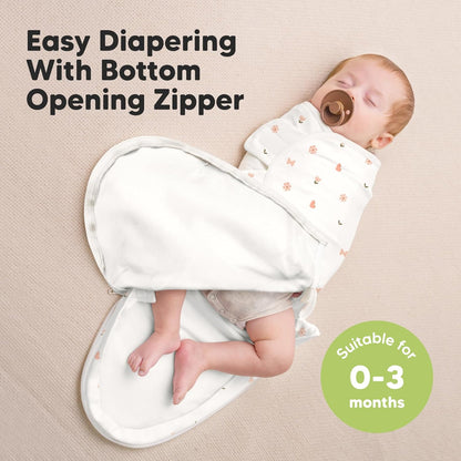 Baby Swaddle Sleep Sacks with Zipper - 3-Pack Swaddles for Newborns 0-3 Months, Infant, Baby Girls
