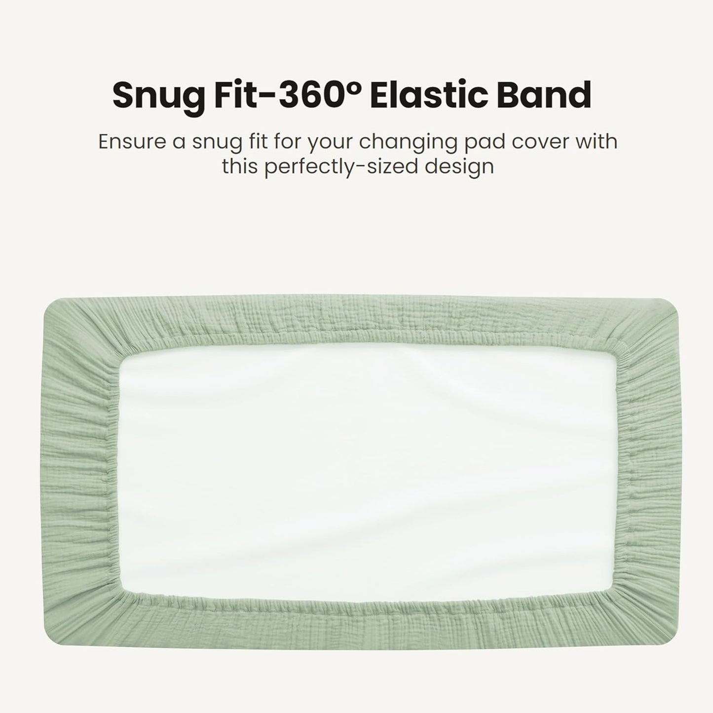 Konssy Waterproof Muslin Changing Pad Cover 2 Pack, Quilted Cotton Fitted Diaper Changing Table Cover, Soft Changing Pad Sheets for Girls Boys (Woodland, Sage)