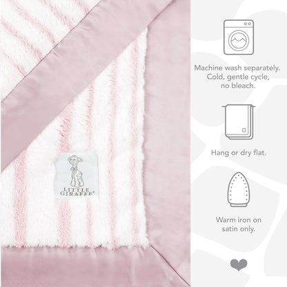 Little Giraffe Baby Blanket - Luxe Soft Blanket with Satin Trim - Baby Stroller Blanket - Newborn