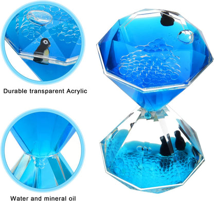 Coitak Liquid Motion Bubbler Timer for Sensory Play, Fidget Toy, Desk Top, 3 Pack, Assorted Colors (Style-2)