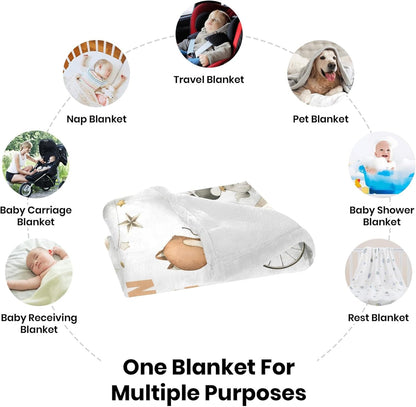 Personalized Baby Blanket, Custom Baby Blanket with Name, Customize Baby Blanket for Baby Girl or Boy, Baby Name Swaddle Blanket for Toddlers Kids Newborn, Best Gift for Baby