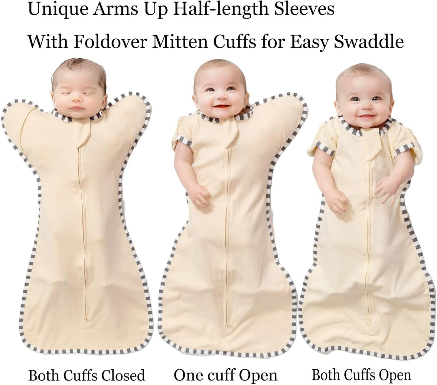Baby Swaddle Blanket for Newborns and Infants,2-Piece Set Infant Pajamas,Bidirectional Zipper,Easy