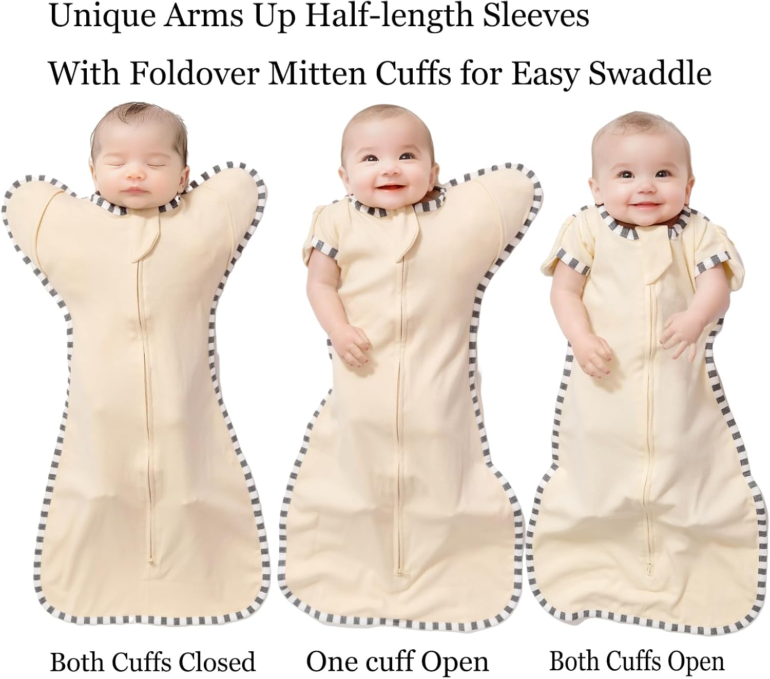 Baby Swaddle Blanket for Newborns and Infants,2-Piece Set Infant Pajamas,Bidirectional Zipper,Easy