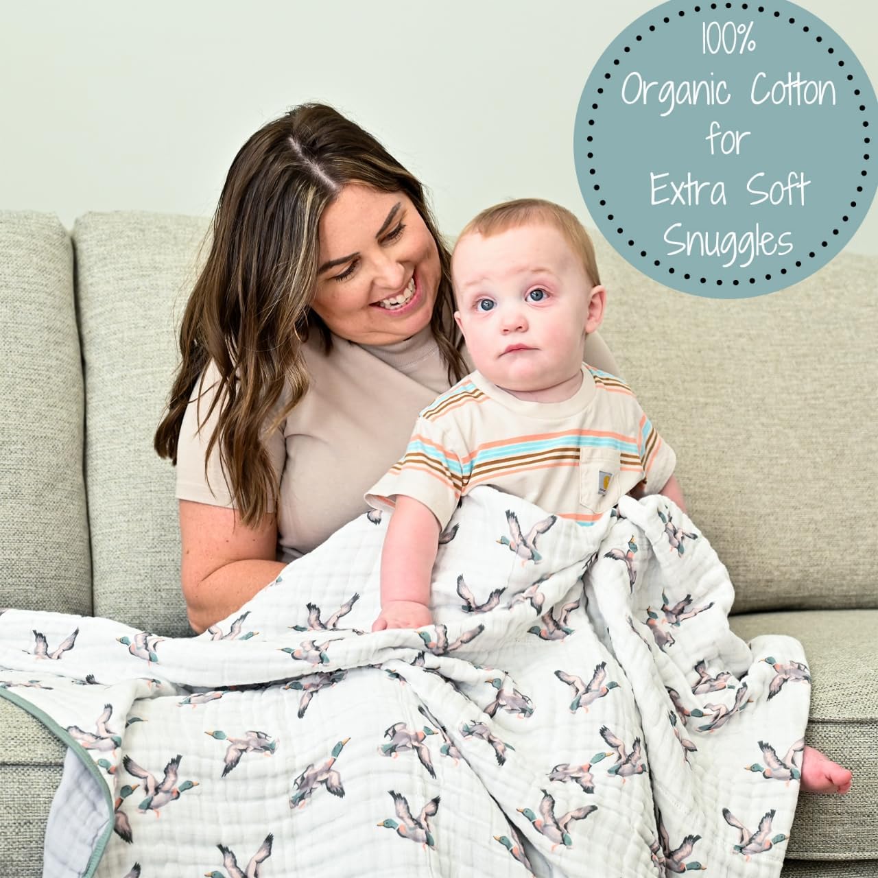 LollyBanks Muslin Baby Blanket 100% Organic Cotton, Muslin Quilt Lightweight, Toddler Blanket for