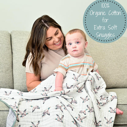 LollyBanks Muslin Baby Blanket 100% Organic Cotton, Muslin Quilt Lightweight, Toddler Blanket for