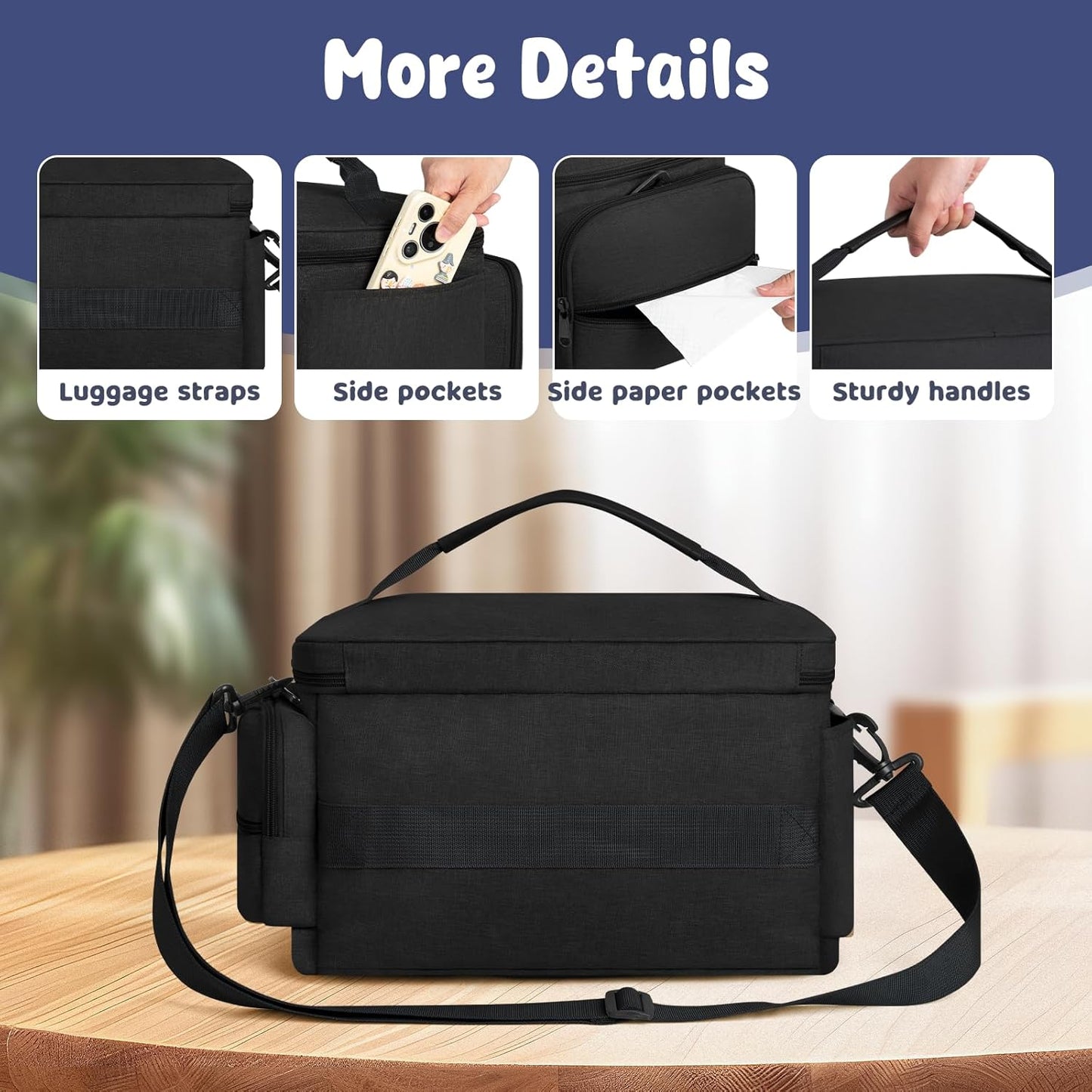 Breast Pump Bag for Spectra S1 S2, Pumping Bag with Waterproof Mat for Pumps Accessories, Portable