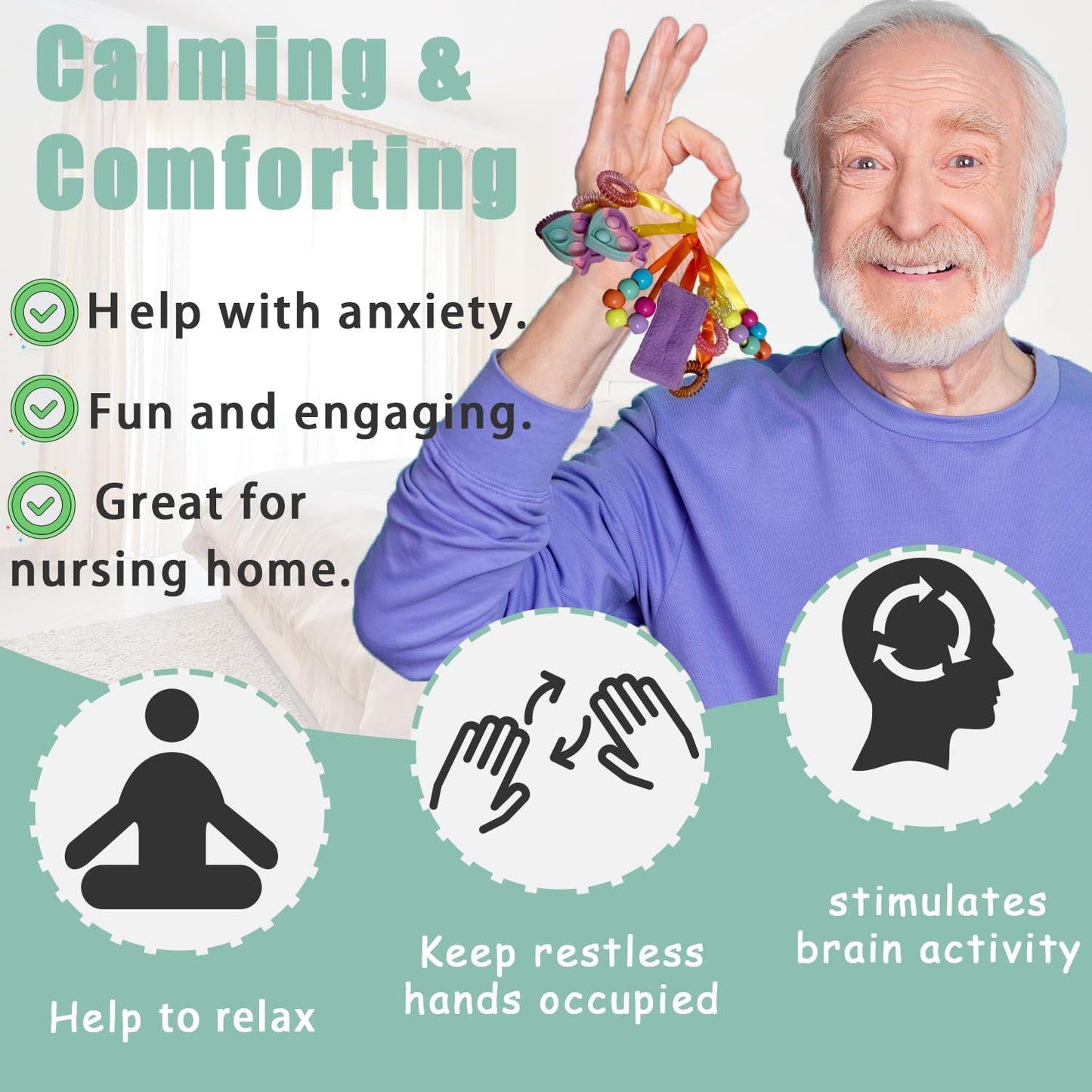 Sensory Toys for Alzheimer Patients Anxiety Relief Dementia Ring Dementia Fidget Toys