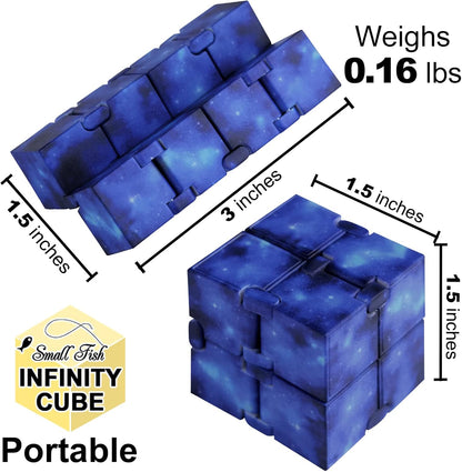 Infinity Cube Toy Fidget Galaxy, Fidget Sensory Cube Toy for Kids and Adults for Stress Relief and Anti-Anxiety, Mini Gadget for Boys and Girls with Autism, ADD, and ADHD, Cool Handheld Desk Toy