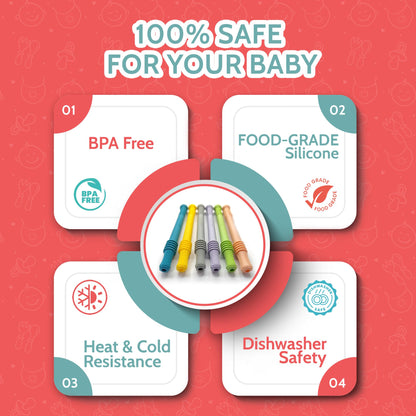Bebecan Teething Sticks for Babies 36+ Months – Super Soft Silicone Teething Aids, Infant Oral