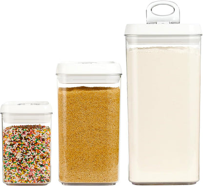 Felli Flip Tite Acrylic Food Storage Container with Lid 6” XL Air Tight Ring Seal Flip Top, Plastic