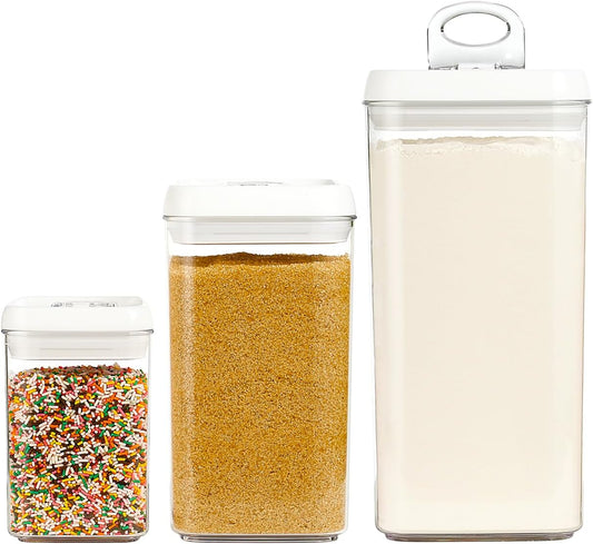 Felli Flip Tite Acrylic Food Storage Container with Lid 6” XL Air Tight Ring Seal Flip Top, Plastic