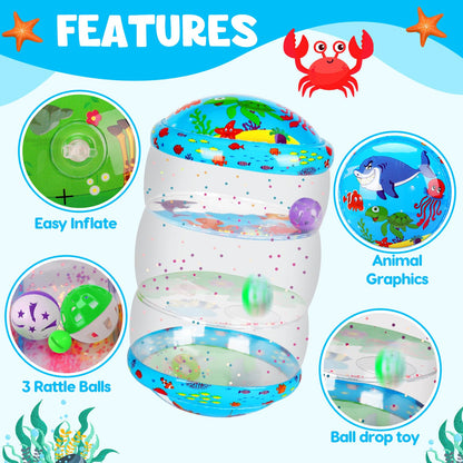 Crawling & Walking Baby Toys 6-12 Months Glowing Inflatable Rolling Toy