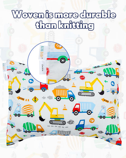ALVABABY Toddler Pillowcases 2 Pack Cotton Kids Pillow Cover Fit 13"x 18" or 14"x20" Envelope for Girl Boy Sleepy Travel 2L-FTP12A