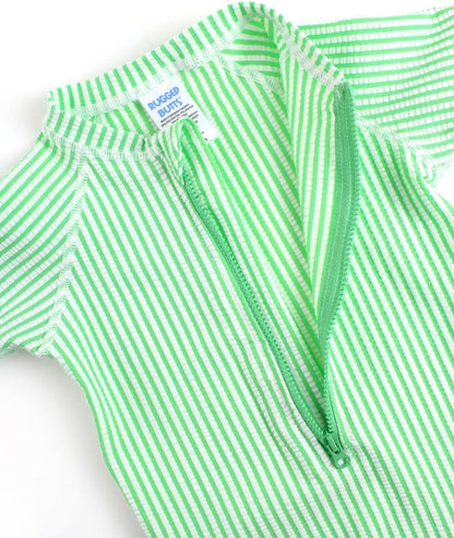 RUGGEDBUTTS Baby/Toddler Boy Swimsuit, One Piece Zipper Rash Guard Sunsuit with UPF 50+ Sun Protection
