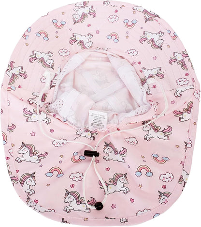 CHUNG Baby Sun Protection Hat Summer Toddler Adjustable UPF 50+ Wide Brim Neck Flap Beach Caps Boys Girls 1-12 Years Kids