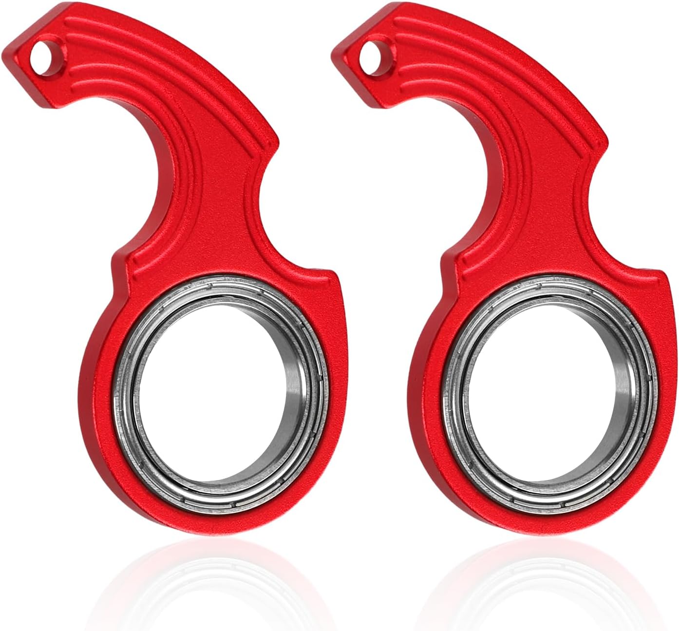 2pcs Key Chain Spinner Fidget Toy, Portable Finger Spinning Keychain with 2pcs Key Ring Funny Key