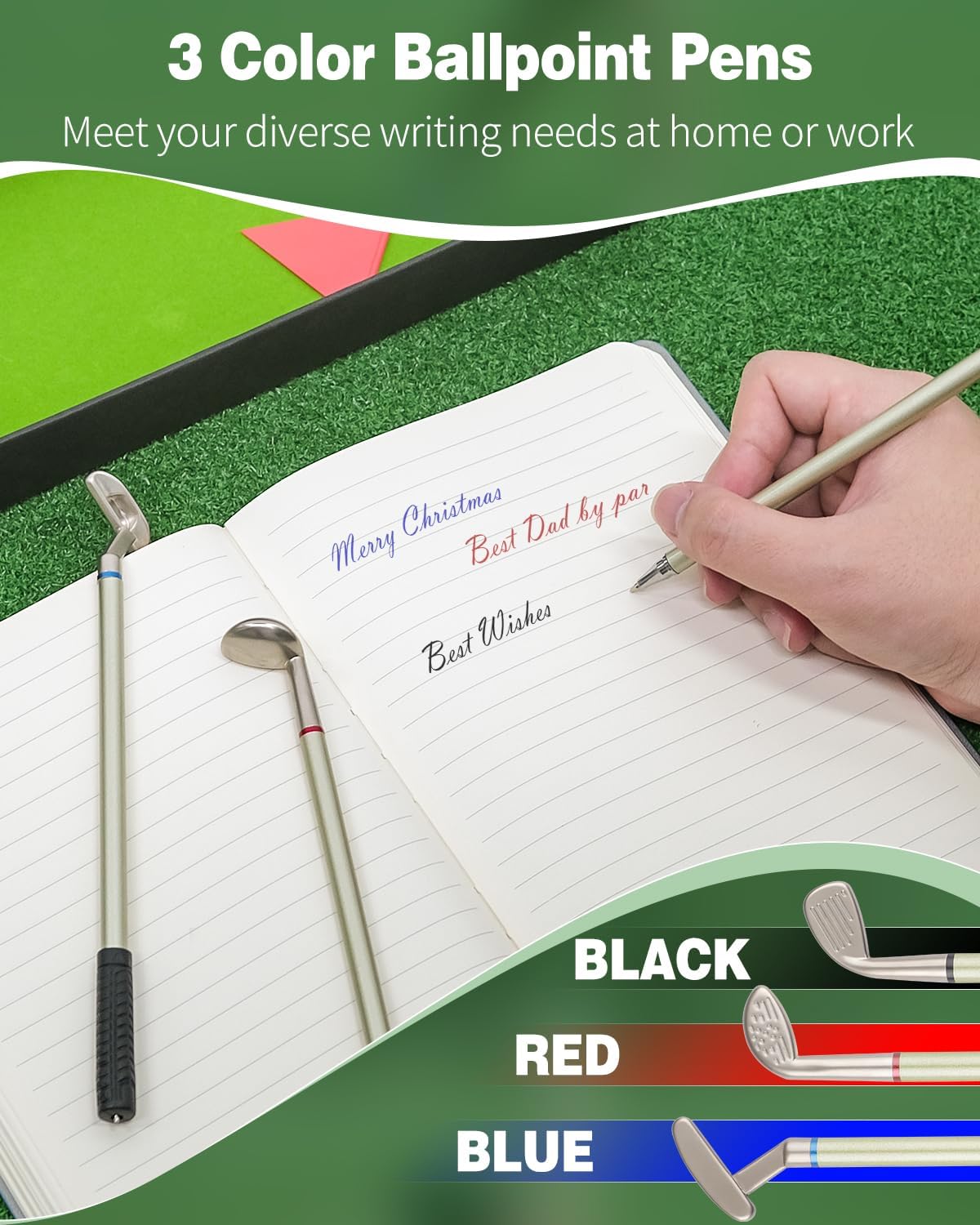 GreenHaven Mini Golf Pen Set, Mini Desktop Golf Gift Golf Ball Club Pen Unique Christmas Stocking Stuffers Funny Birthday Gift for Men Women Adults Golfers Dad Boss Coworker Boyfriend