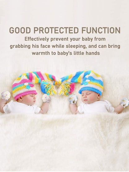 Syhood Newborn Baby Mittens No Scratch Unisex Baby Gloves for 0-6 Months Boys Girls(17 Pairs)