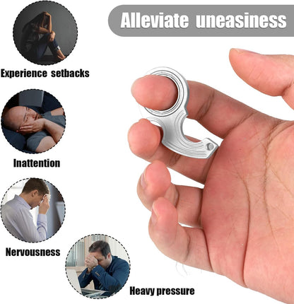 2pcs Key Chain Spinner Fidget Toy, Portable Finger Spinning Keychain with 2pcs Key Ring Funny Key