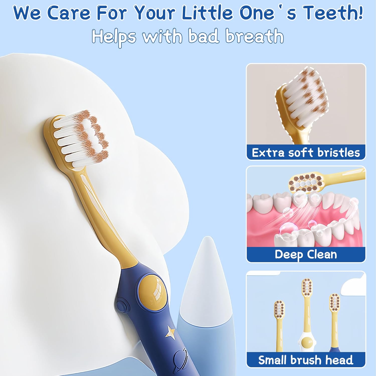 EASICUTI Extra Soft Toddler Toothbrushes 8 Pack, Space Style Kids Toothbrushes for Ages 2-12 Years