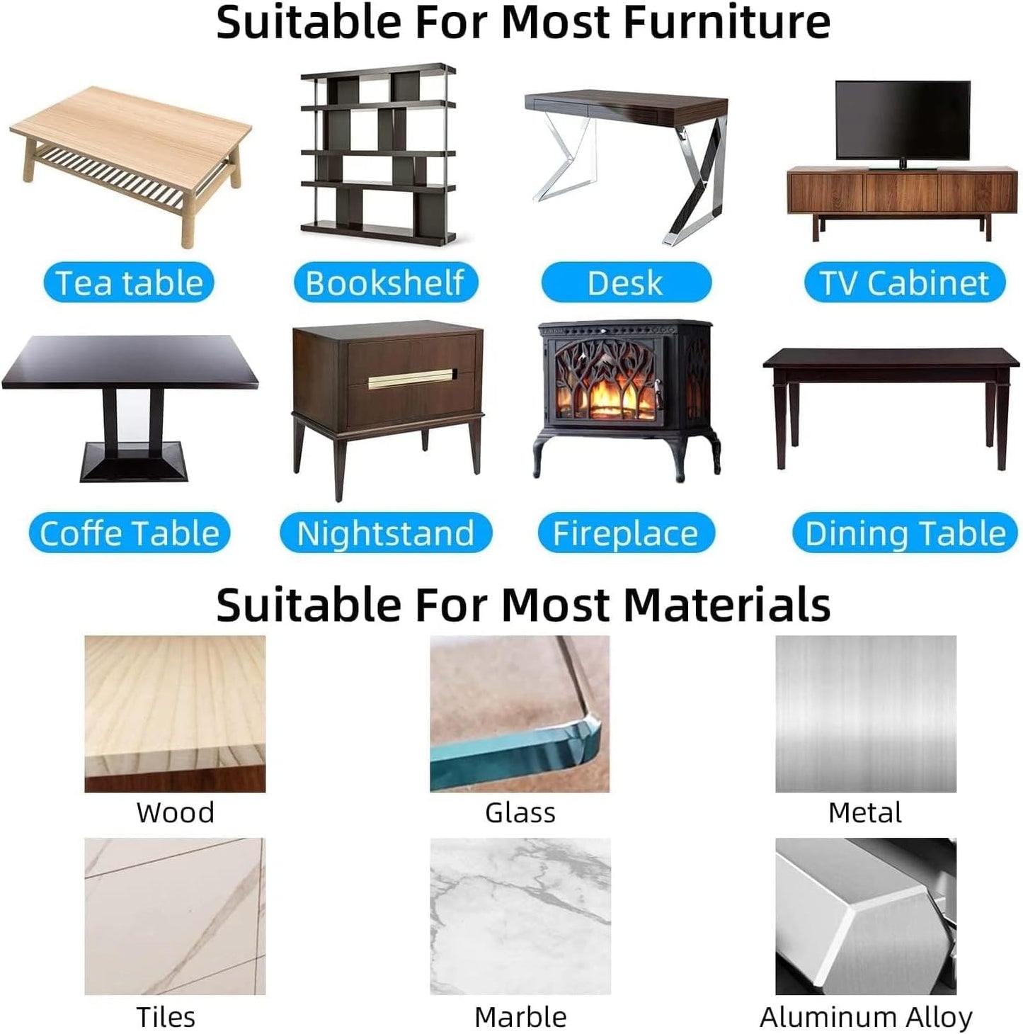 2Pack Clear Edge Protector Strip, 1.57in x 3.28FT(6.56FT Total), Sharp Edge Wrap Cover Tape, Self Adhesive Protective Corner Bumper Guards for Cabinet Door Desk Glass Table Bed Furniture, Kitchen