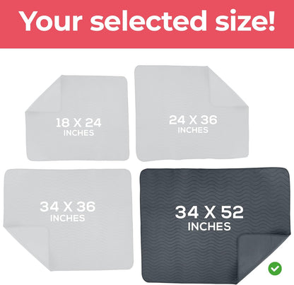 Utopia Bedding Washable Underpads 34" x 52" (Pack of 4), Waterproof Reusable Heavy Absorbency