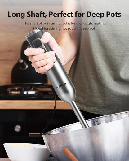 1000W Powerful Immersion Blender Handheld, 2025 New Update Hand Blender with 25-Speed and