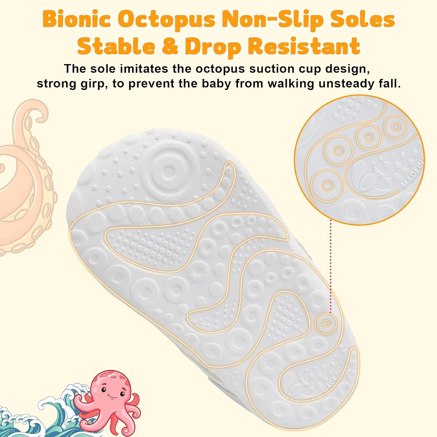 FEETCITY Wide Baby Shoes Boys Girls Baby Barefoot Shoes Breathable Infant Walking Shoe Crib Sock Shoe Toddler Sneakers Flexible