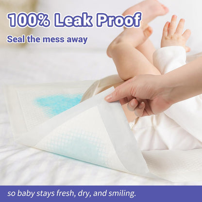 100 Pack Disposable Changing Pads for Baby [24" x 18"] Super Absorbency Disposable Underpads Large